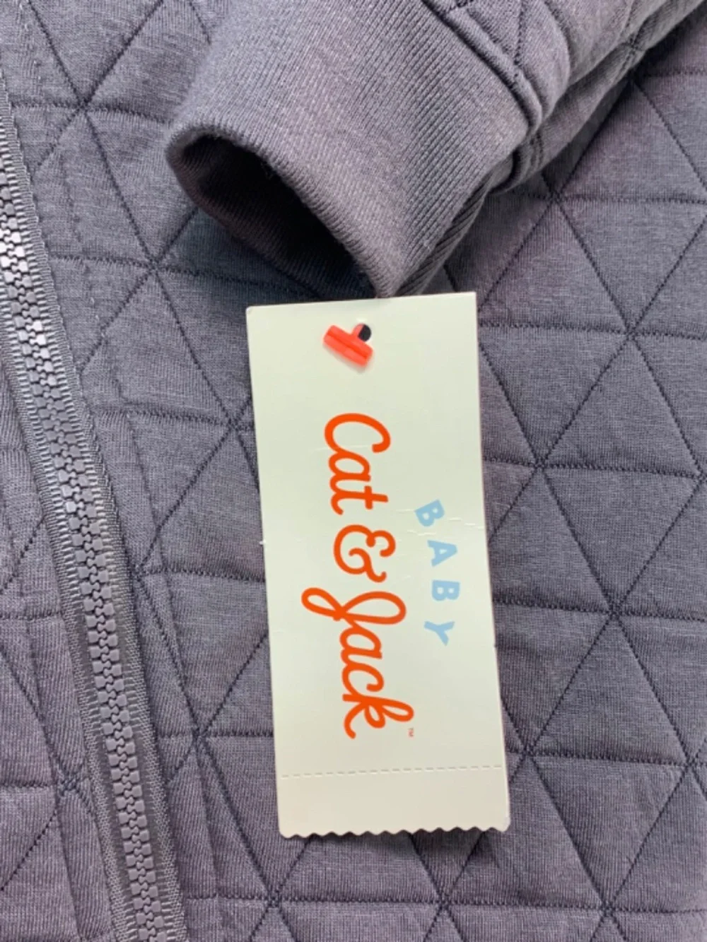 Cat & Jack 18M One Piece Quilted Moto Zippered Dark Grey Romper Cozy Cabincore